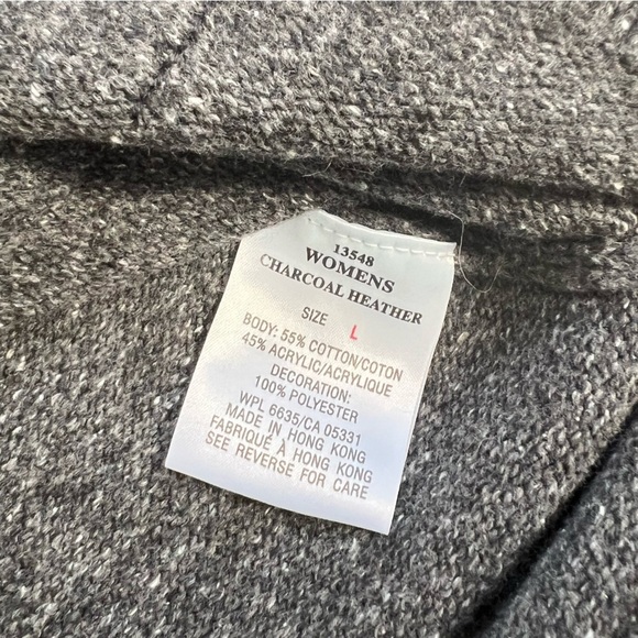 Woolrich Pullover Quarter Zip Onyx Heather Gray Sweater SZ L Gorpcore - Picture 11 of 16